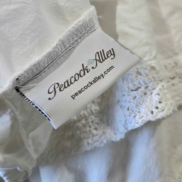 Peacock Alley White Cotton KING Ruffled Duvet Cover & Shams 3PCS Set Shabby Chic - Picture 4 of 7